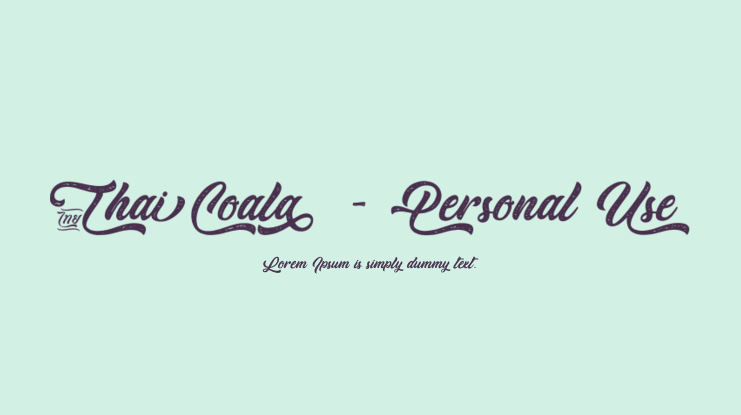 Thai Coala - Personal Use Font