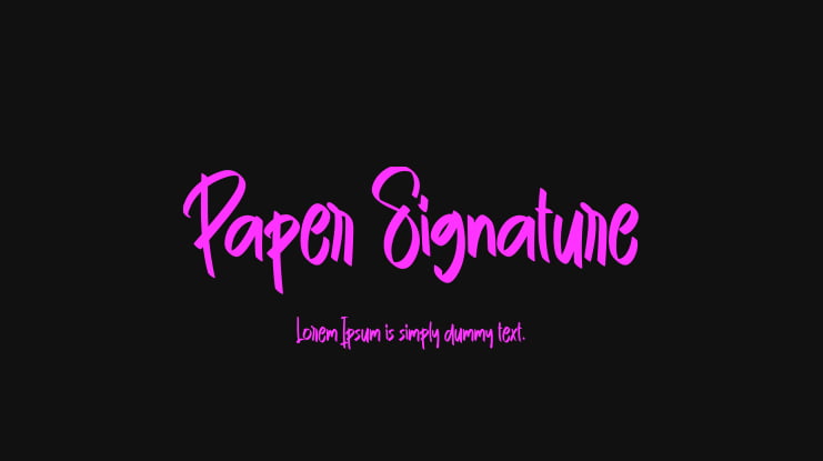 Paper Signature Font