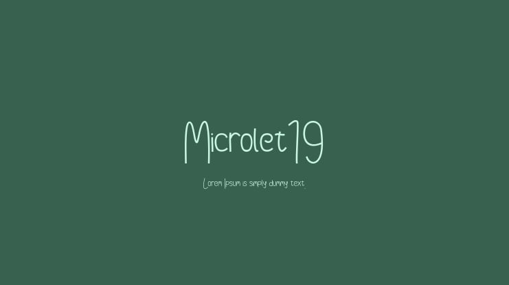 Microlet19 Font