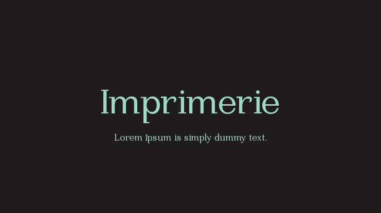 Imprimerie Font Family