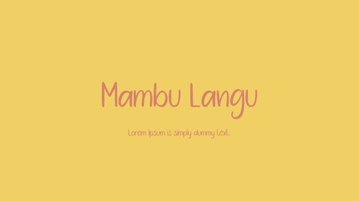 Mambu Langu Font