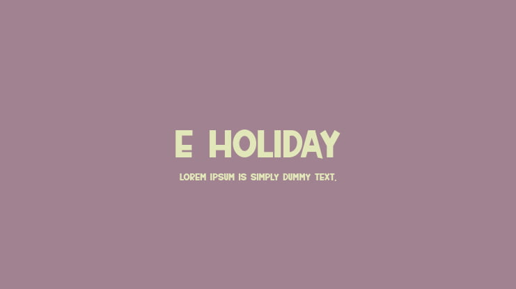 THE HOLIDAY Font
