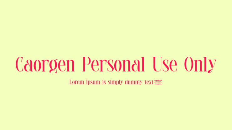 Caorgen Personal Use Only Font
