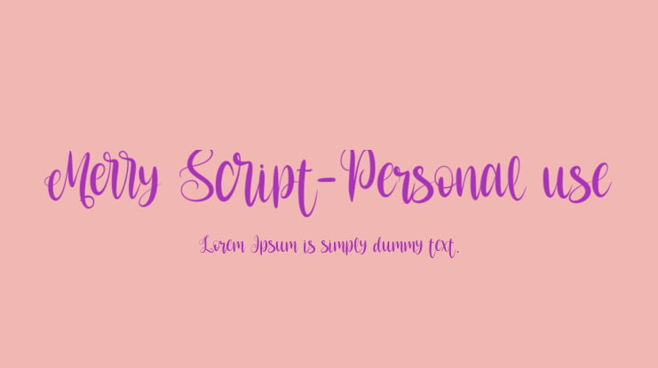 Merry Script-Personal use Font