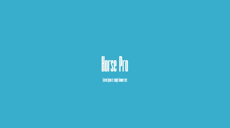 Horse Pro Font