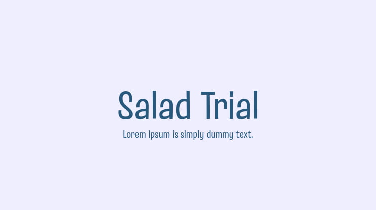 Salad Trial Font Family