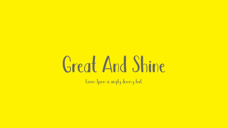Great And Shine Font