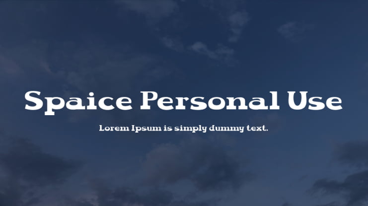 Spaice Personal Use Font