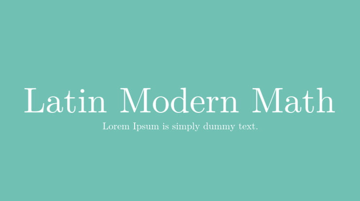 Latin Modern Math Font