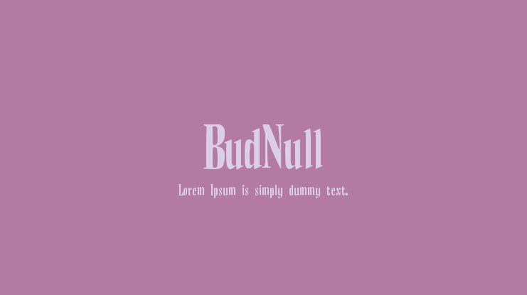 BudNull Font