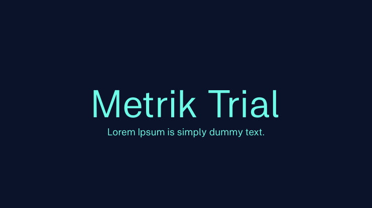 Metrik Trial Font Family