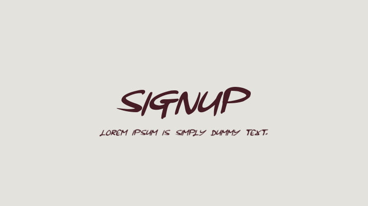 Signup Font