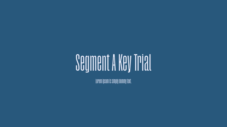 Segment A Key Trial Font Family