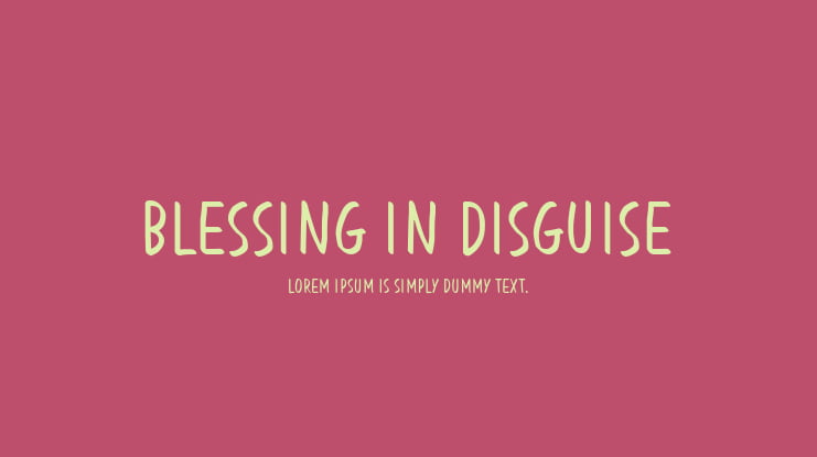 Blessing in Disguise Font Family