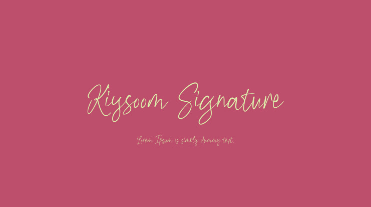 Kiysoom Signature Font