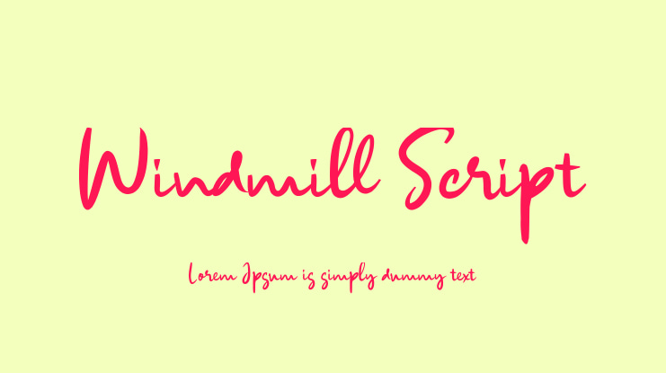 Windmill Script Font
