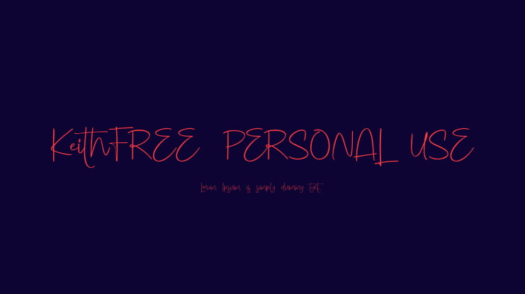 KeithFREE PERSONAL USE Font