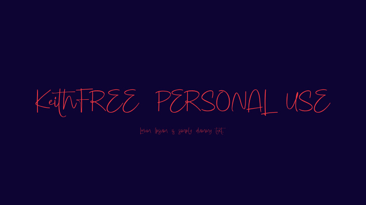KeithFREE PERSONAL USE Font
