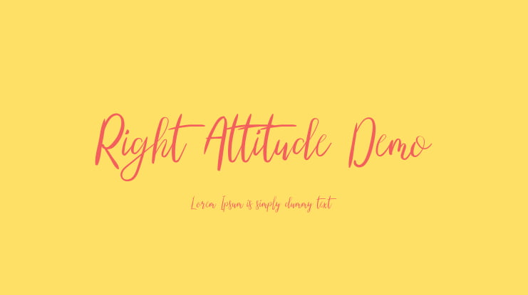 Right Attitude Demo Font
