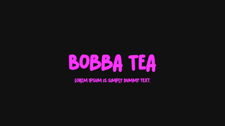 Bobba Tea Font