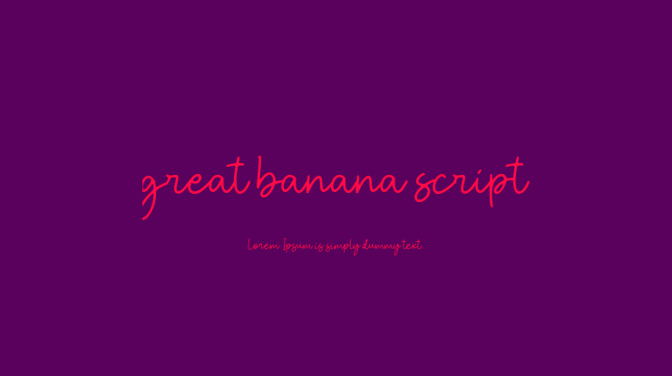 great banana script Font