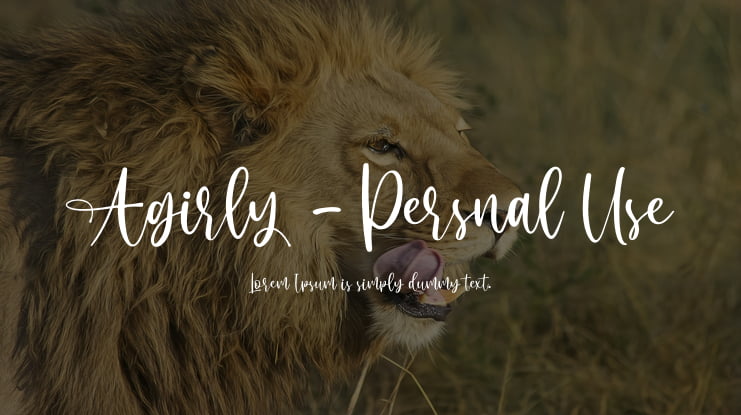 Agirly - Persnal Use Font