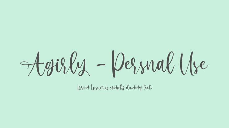 Agirly - Persnal Use Font