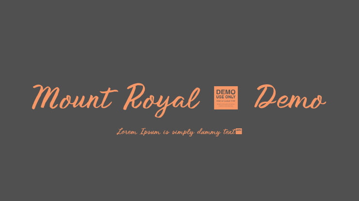Mount Royal - Demo Font