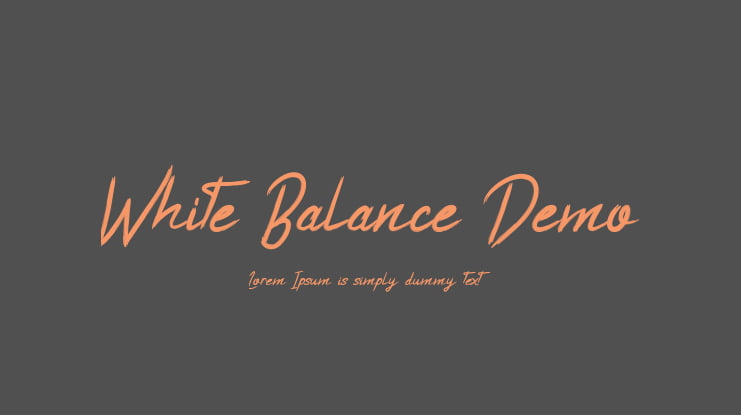 White Balance Demo Font