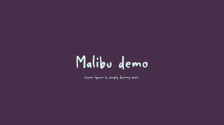 Malibu demo Font