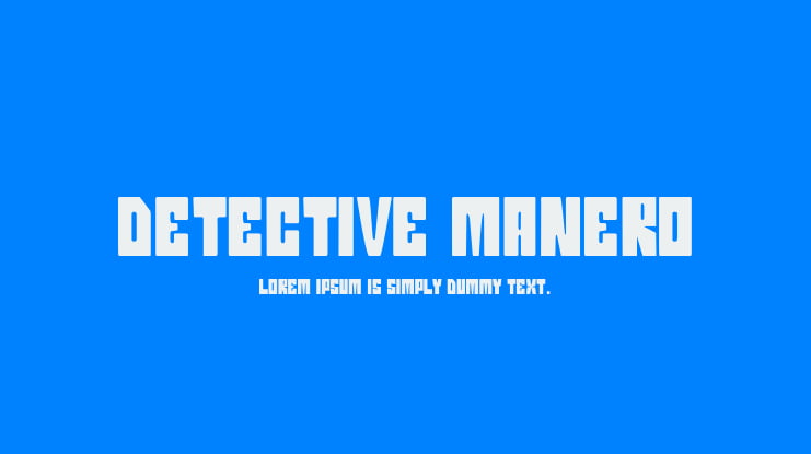 Detective Manero Font