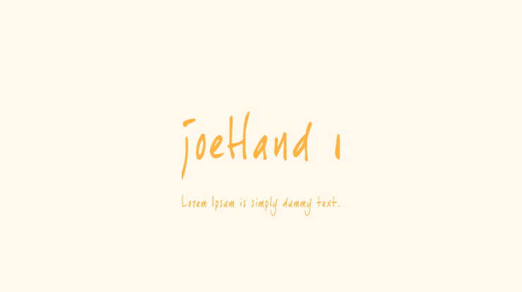 joeHand 1 Font