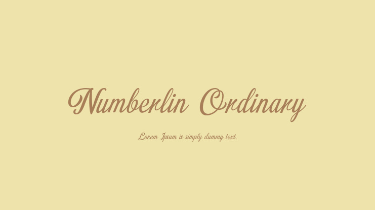 Numberlin Ordinary Font