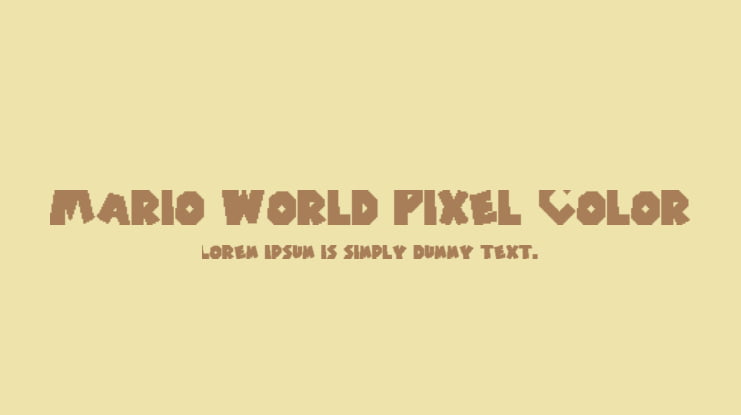 Mario World Pixel Color Font