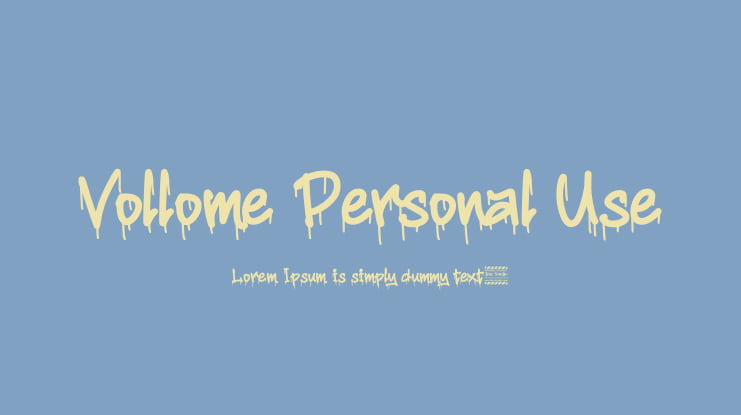 Vollome Personal Use Font