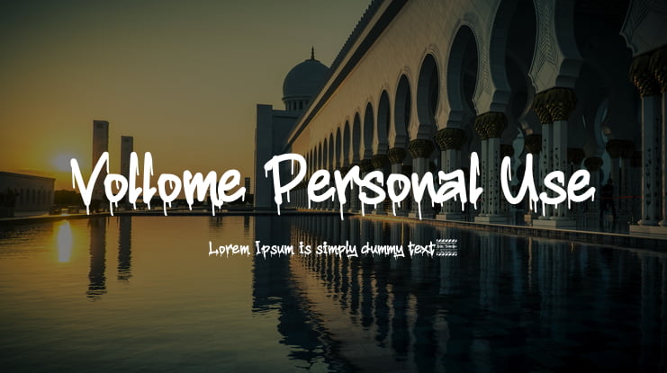 Vollome Personal Use Font