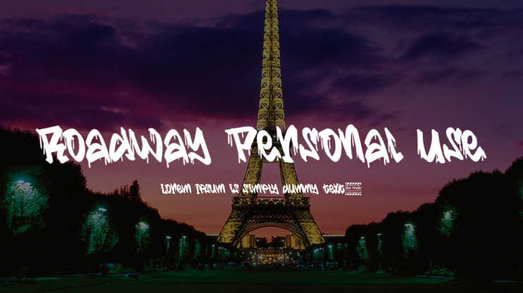 Roadway Personal Use Font