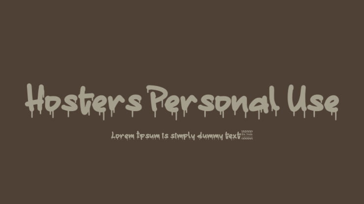 Hosters Personal Use Font