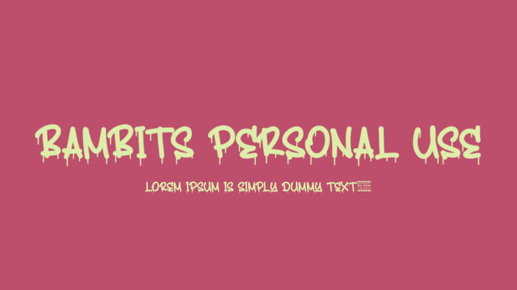Bambits Personal Use Font