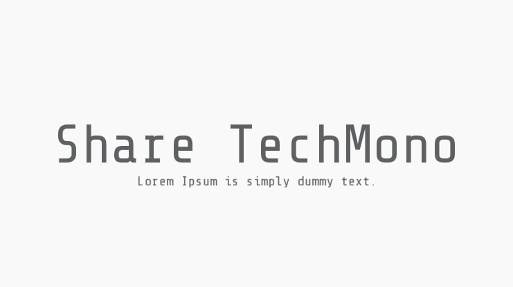 Share TechMono Font Family