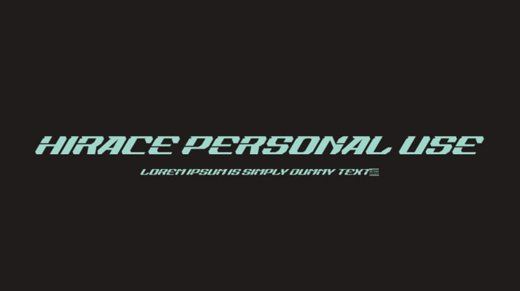 Hirace Personal Use Font