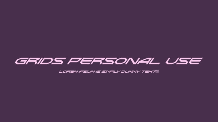 Grids Personal Use Font