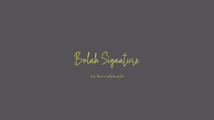 Bolah Signature Font