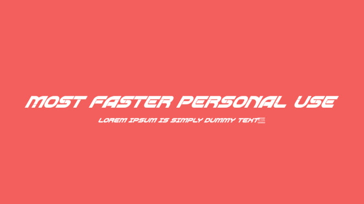 Most Faster Personal Use Font