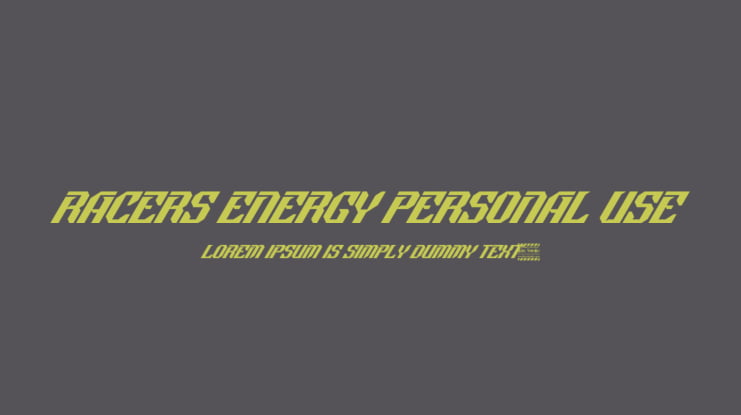 Racers Energy Personal Use Font