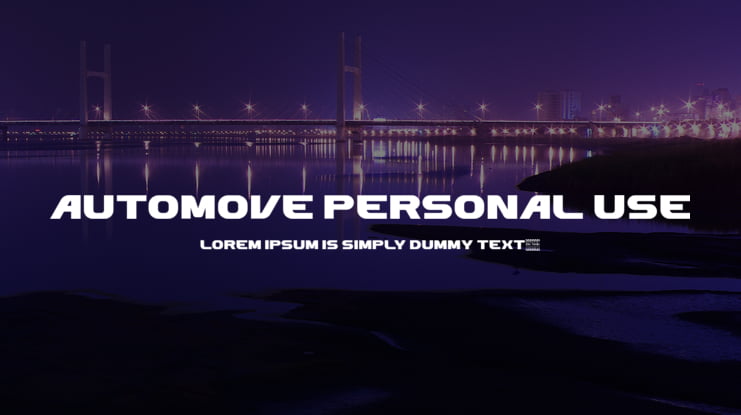 Automove Personal Use Font