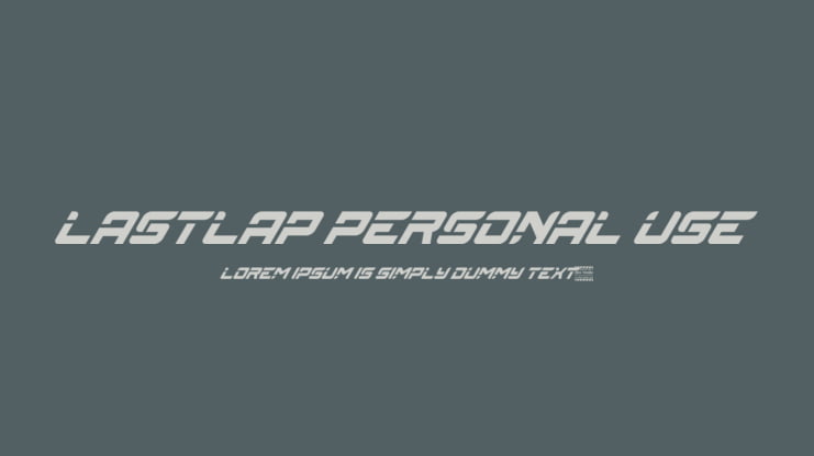 Lastlap Personal Use Font