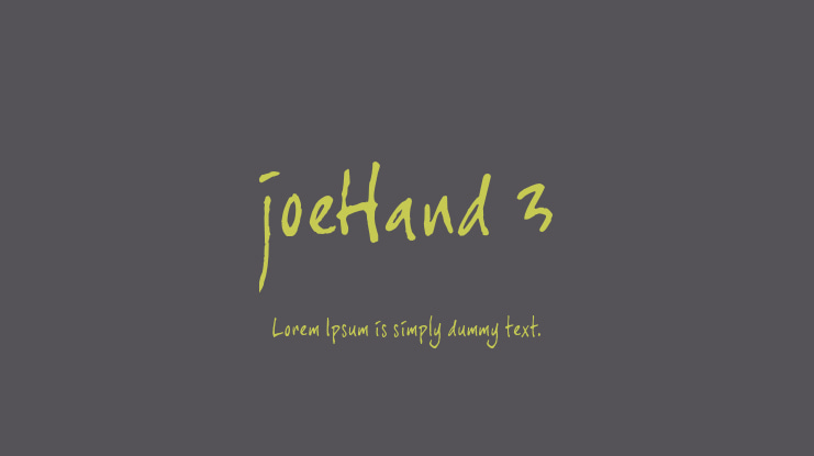 joeHand 3 Font
