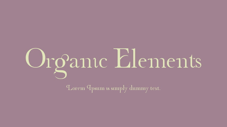 Organic Elements Font