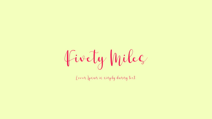 Fivety Miles Font